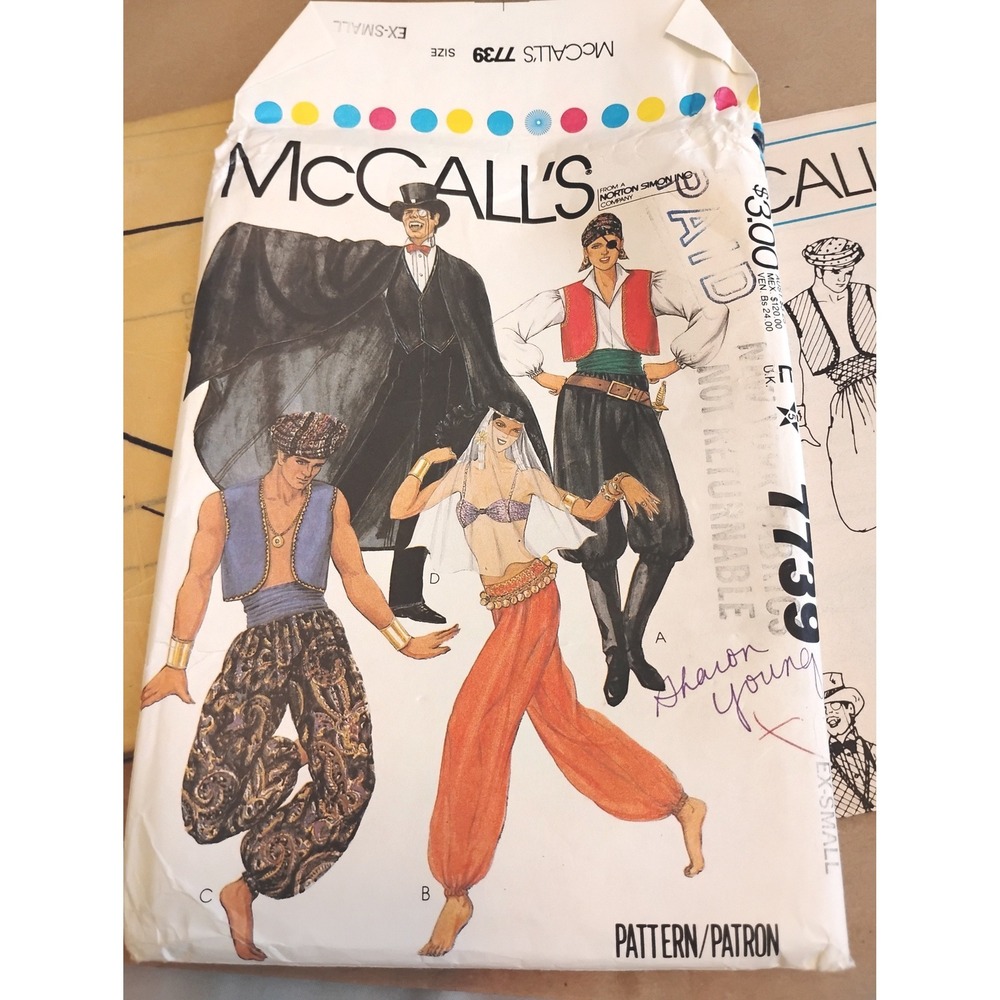 ❤️Vintage '81 McCalls 7739 Costume Sewing Pattern XS UNCUT halloween cosplaydiy